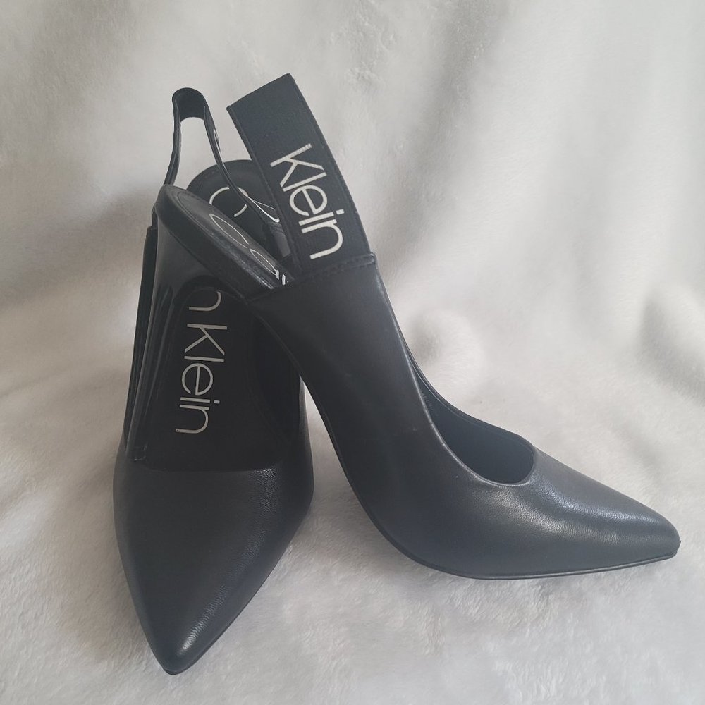 Calvin Klein Black Slingback Pointed Toe Heels